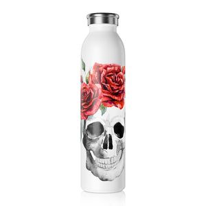 Skull & Magic Slim Water Bottle for Fall - Day of the Dead Water Bottle - Steel Slim Water Bottle, Basic Witch, Fairy Core, Cute Fall Accessories